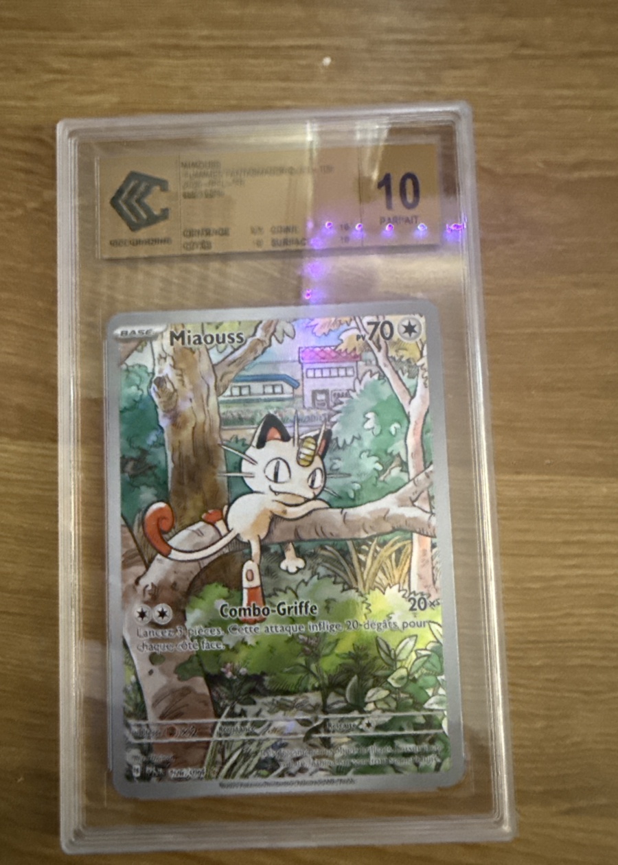 Carte Pokémon Miaouss 106/094 gradée CCC Grading 10